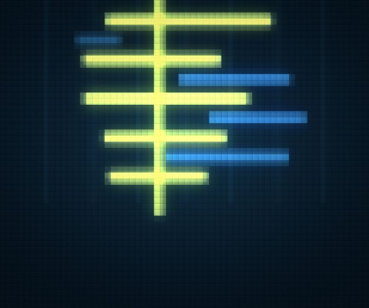Project timeline bars crossing a lit today line